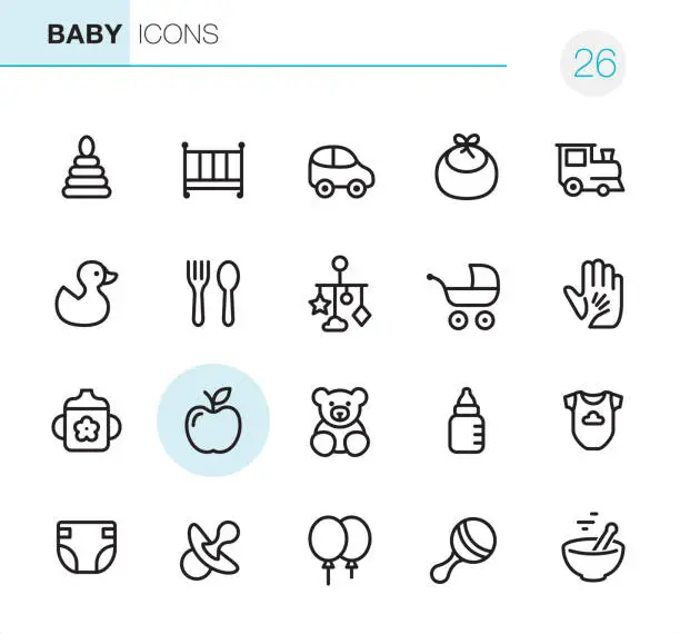 Vector illustration of Baby Goods - Pixel Perfect icons