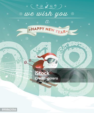 istock santa claus illustration with new year 2018 ski jump 890862056