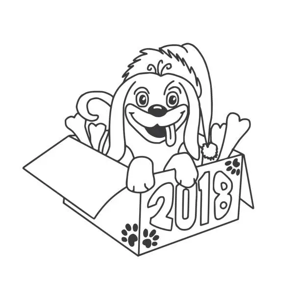 Vector illustration of Year of the Dog 2018 Doodle