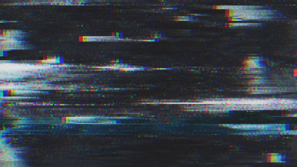 unique design abstract digital pixel noise glitch error video damage - fundo de ecrã imagens e fotografias de stock