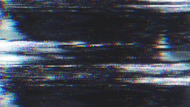 уникальный дизайн абстрактный цифровой пиксель шум сбой ошибка видео повреждение - television television static poltergeist broken стоковые фото и изображения
