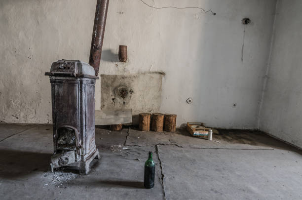 istock wood stove in a room 890873826