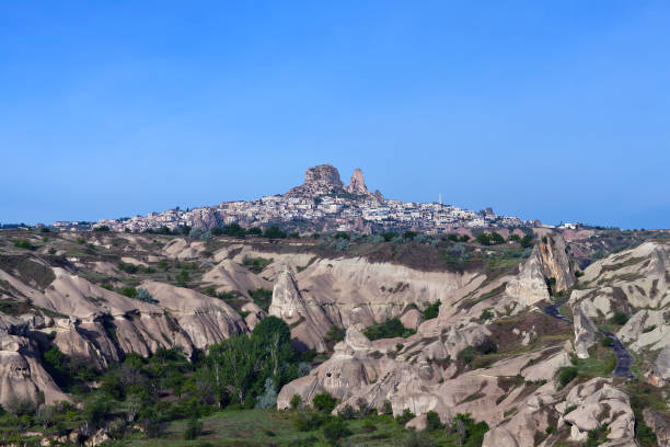 Panorama of Uchhisar fortress in Cappadocia, Central Anatolia, Turkey