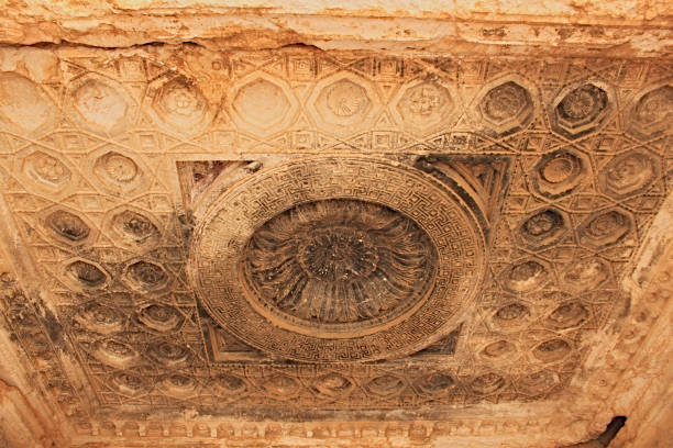 istock Carving on ceiling in Palmyra - ancient city on syrian desert. 890913852