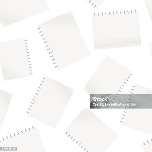Note Pad Background Pattern Realistic Template Notepad With Spiral Seamless Pattern Background ...