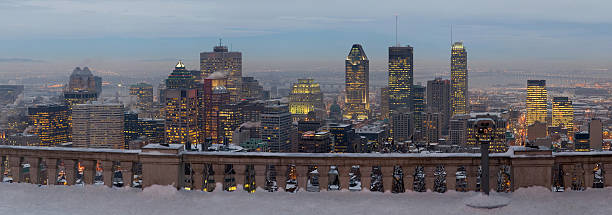 Downtown Montreal from Mount Royal stock photo