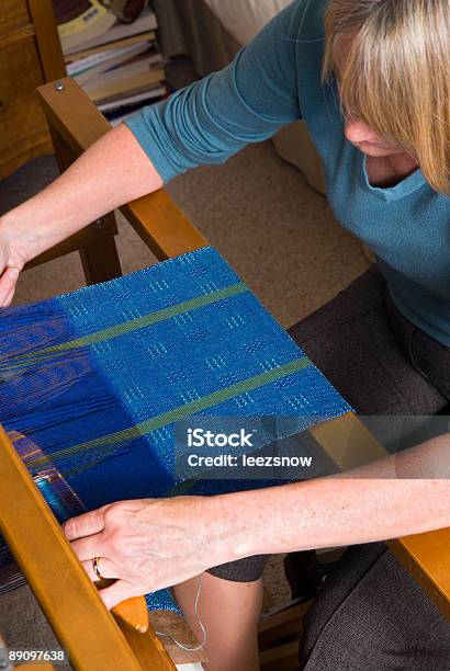 Woman Weaving On A Loom Stock Photo - Download Image Now - Activity, Adult, Art