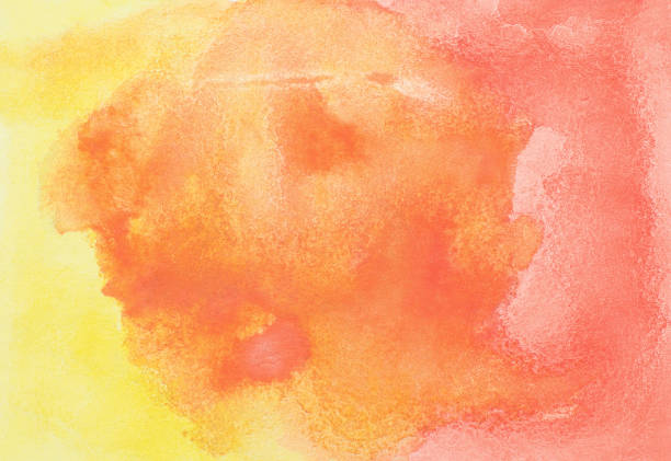 istock Abstract hand drawn orange and red watercolor 890977680