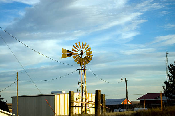 Windmill on Farm  theishkid stock pictures, royalty-free photos & images