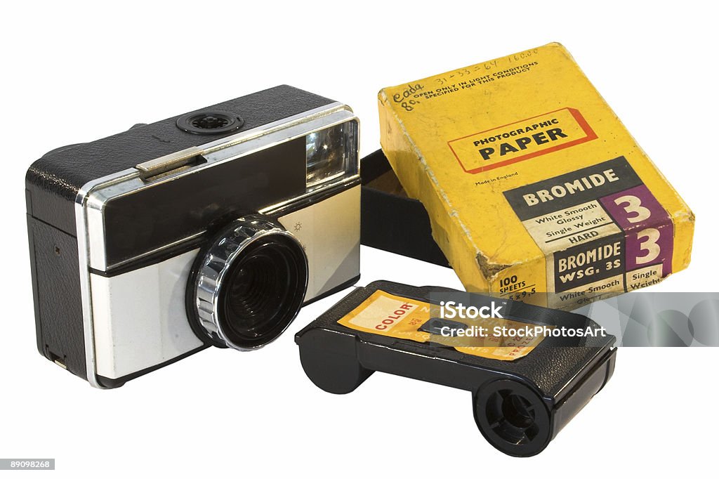 vintage film camera  Box - Container Stock Photo