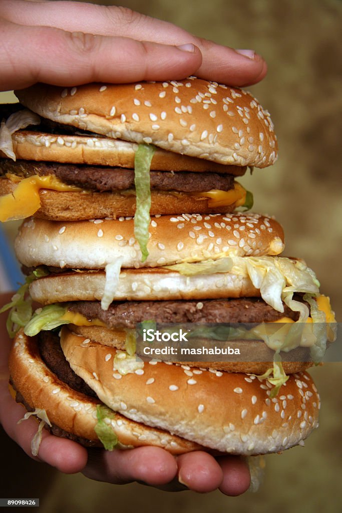 Threefold hamburger  American Culture Stock Photo