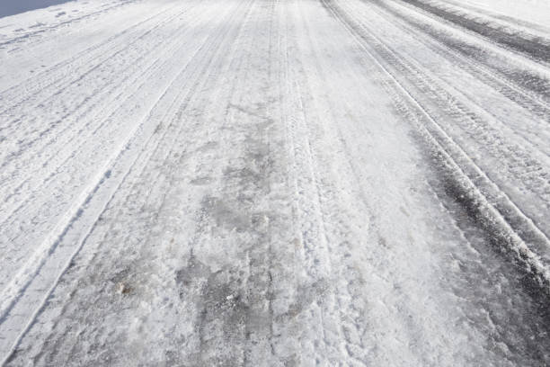istock Road covered with snow and ice 890988758