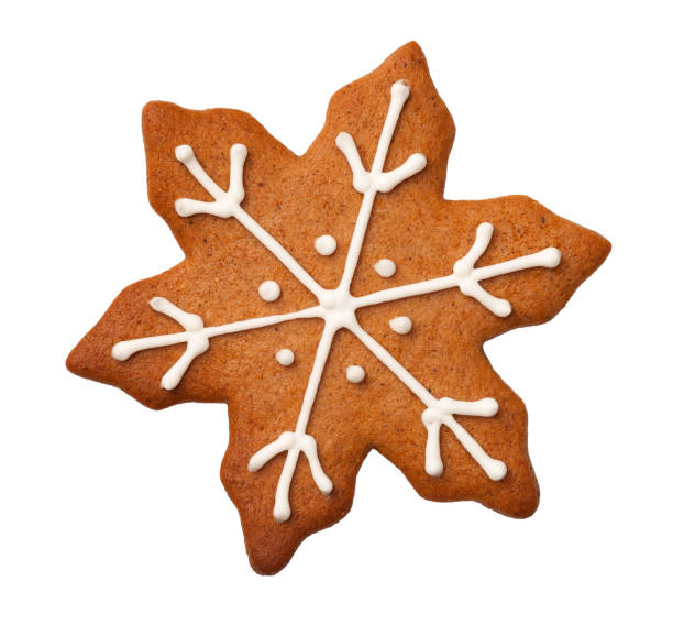 istock Christmas Gingerbread Snowflake Cookie Isolated on White Background 890989630