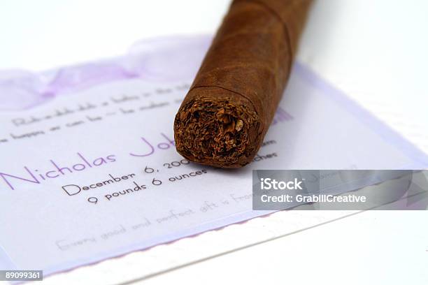 Handmade Birth Announcement In Lavender And Cigar Stock Photo - Download Image Now - Announcement Message, Anticipation, Celebration