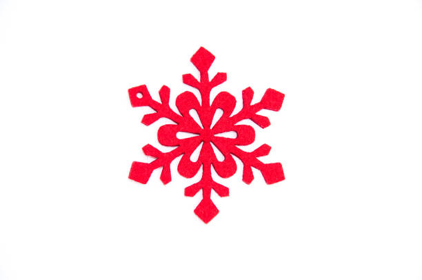 istock Red Christmas snowflake on the white background 890995290