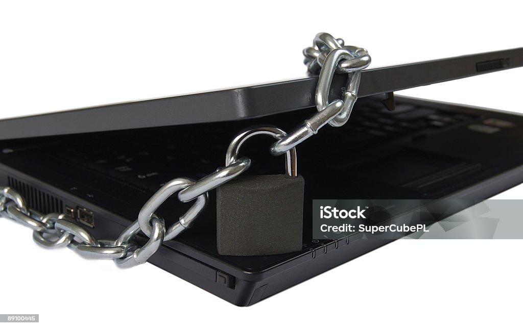 Bloquear o seu computador portátil - Royalty-free Branco Foto de stock