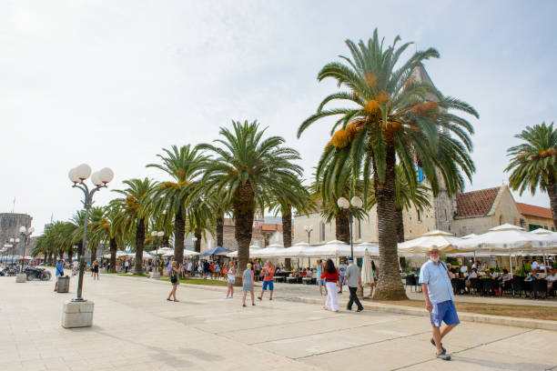 TROGIR, CROATIA - AUG 22, 2014: Architecture of the Old Town of Trogir, Croatia. UNESCO World heritage site