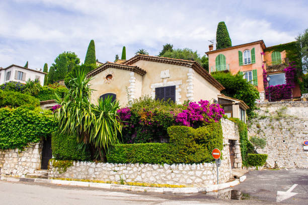 SAINT-PAUL-DE-VENCE, FRANCE - JUN 25, 2014: House of Saint Paul de Vence, one of the oldest towns of the Frence Riviera