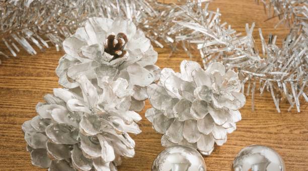 istock Siver Baubles and Pinecones for Christmas Ornament 891051752