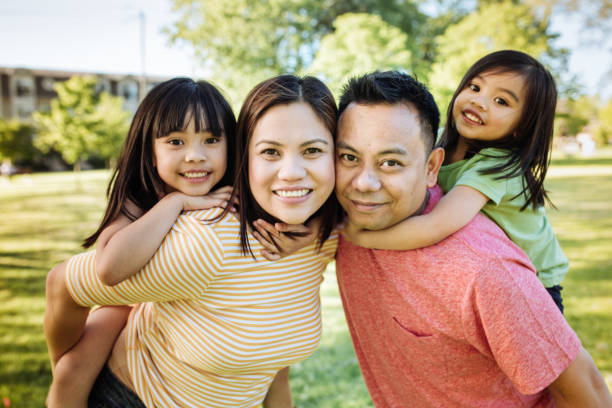 istock Happy family of four 891102894