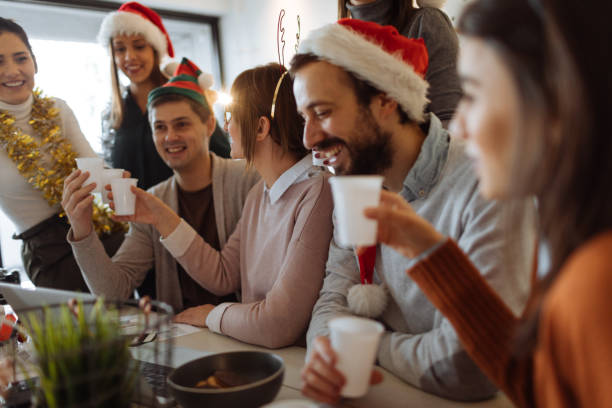 istock Christmas celebration in the office 891118758