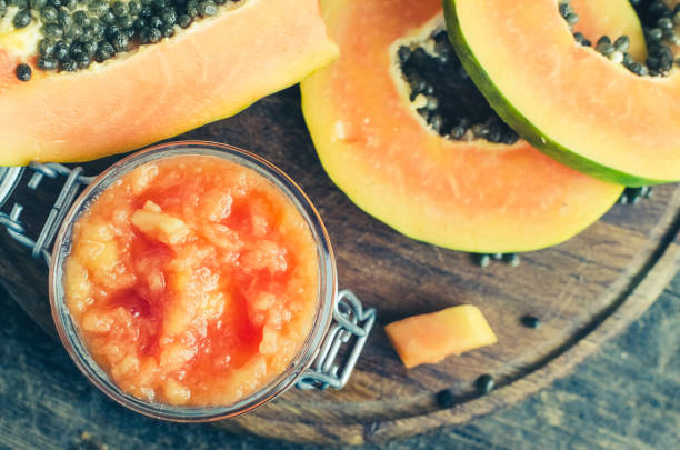 istock Fresh papaya natural facial mask 891123052