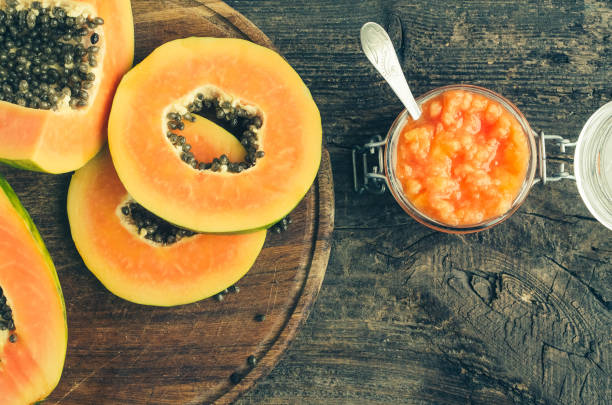 istock Fresh papaya natural facial mask 891123070