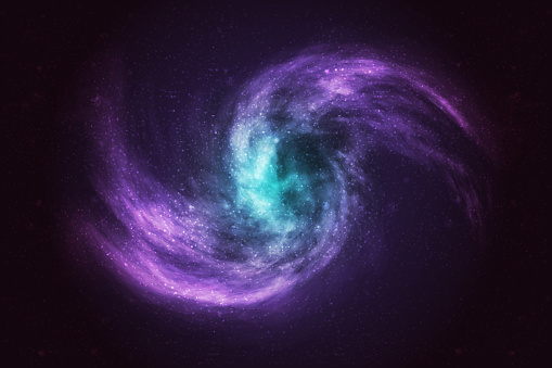 Vector realistic cosmic galaxy background. Concept of space, nebula and cosmos.