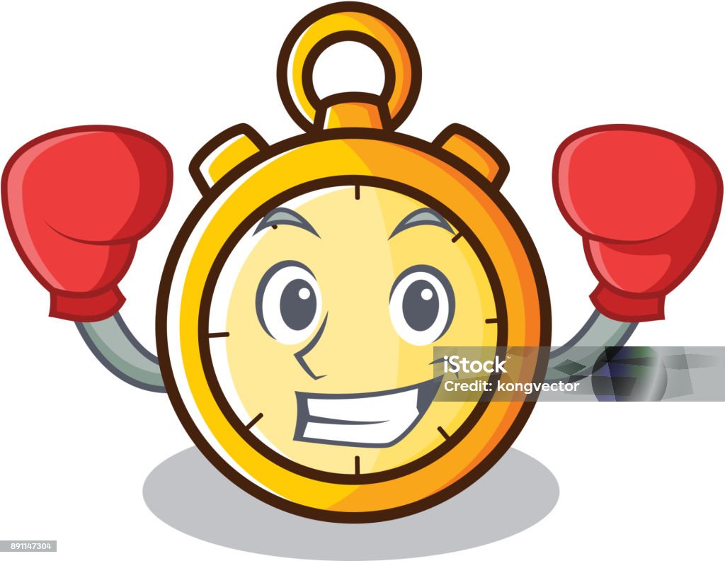 Countdown Boxing Gif Boxing Chronometer Character Cartoon Style Stock Illustration ...