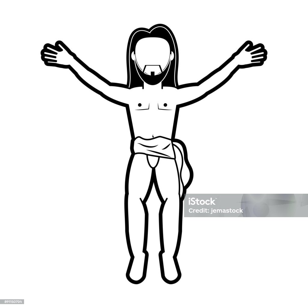 Desenho de vetor fofo jesus cristo
