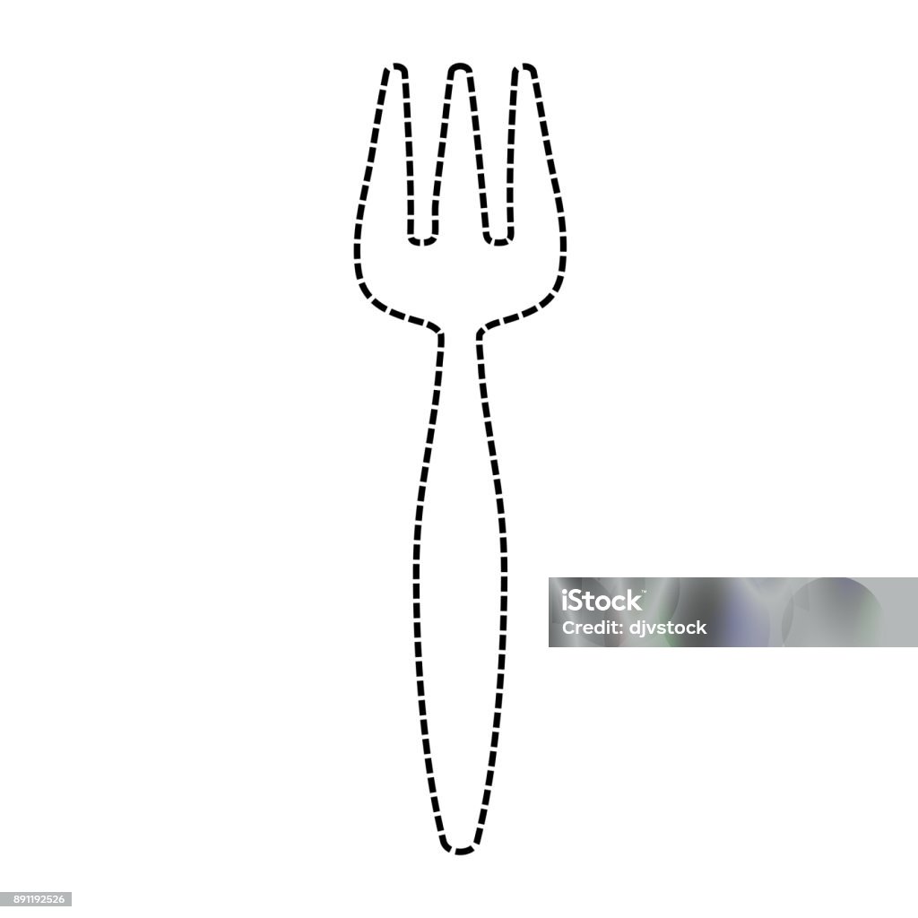 Fork Line Vector Fork Vector Illustration Stock Illustration - Download Image Now ...