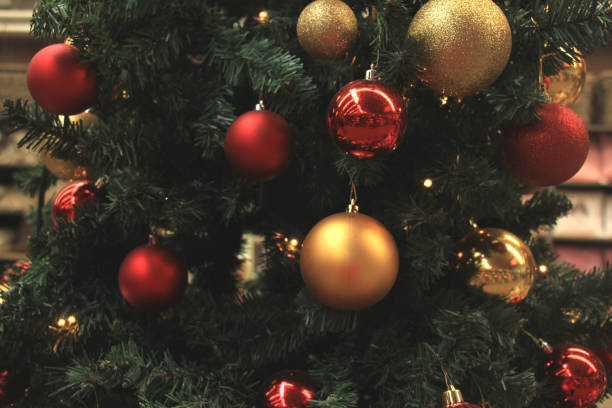 istock Red and gold Christmas ornaments 891195112