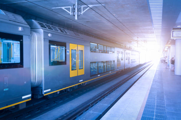 Sydney subway platform stock photo