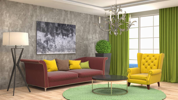 istock Interior living room. 3d illustration 891215950