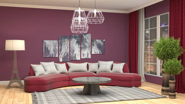 istock Interior living room. 3d illustration 891217190