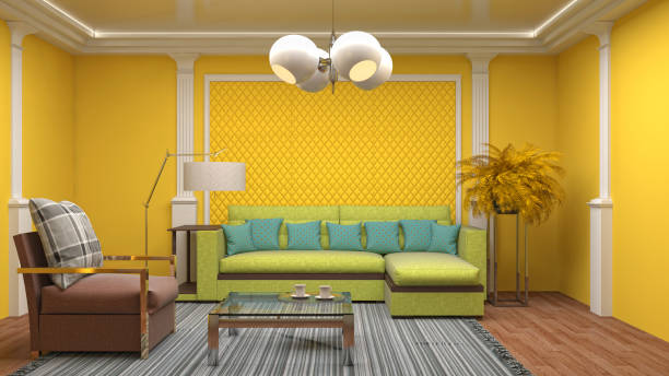 istock Interior living room. 3d illustration 891217216
