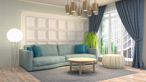 istock Interior living room. 3d illustration 891217218