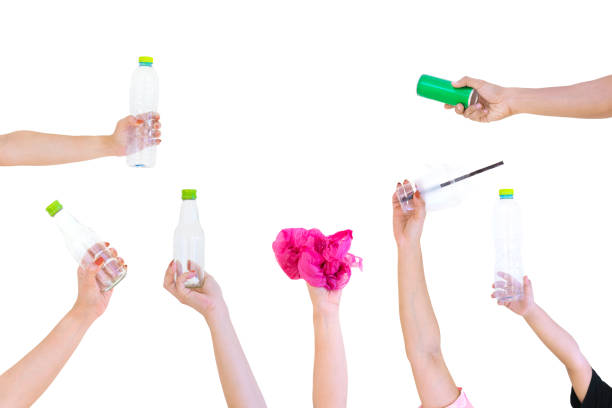 istock Hand hold show Recyclable plastic bottle bag a White background 891220206