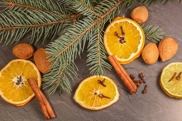 istock Confectionery branch with orange, cinnamon and almond 891236110