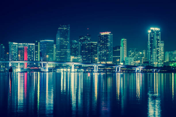 istock Miami skyline by night, Florida 891236216