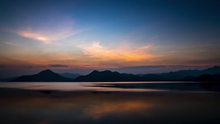 4k Time-lapse of Sunset sky and cloudy Beautiful nature