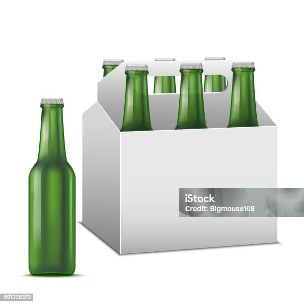 Realistische Detaillierte Bier Sixpack Alkoholisches Getränk Vektor Stock Vektor Art und mehr Bilder von Sechserpack