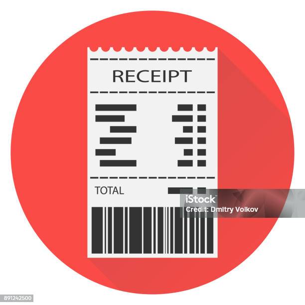 Resipt Bar Code Receipt White Receipt With Barcode On Red Background With Shadow Stock ...