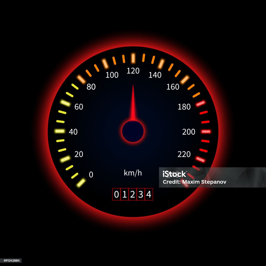 Redvector Speedometer Red Car Speedometer Technology Concept Stock Illustration - Download ...