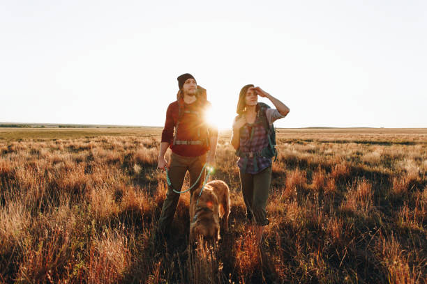 istock Couple hiking together in the wilderness 891250320
