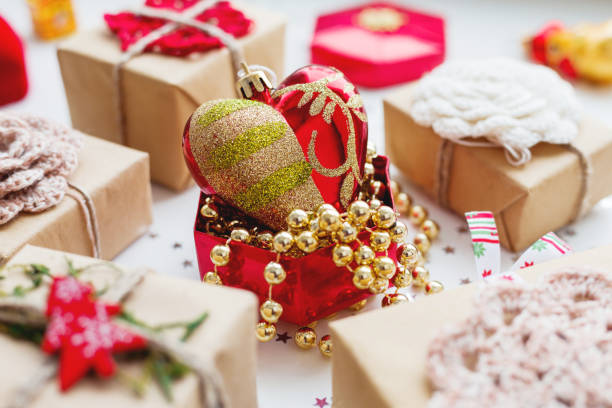 istock Christmas and New Year background with presents and decorations. 891250482