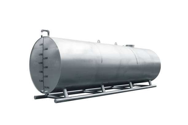 istock Oil tank, isolated on white 891250494