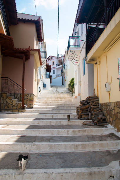 Typical street in Koroni, Greece