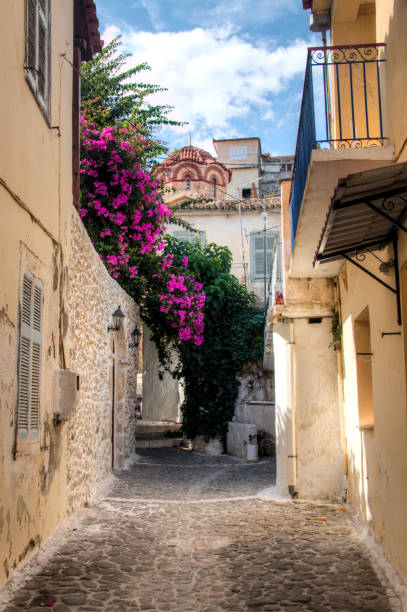 istock Typical street in Koroni, Greece 891251092