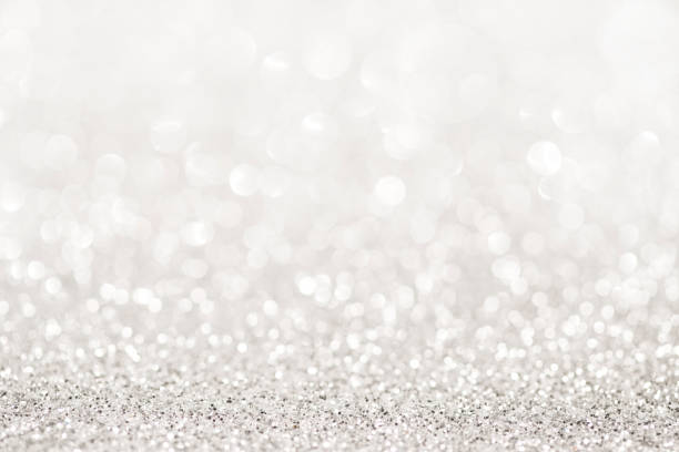 Silver glitter light stock photo
